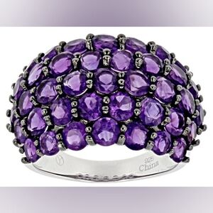 NWT JTV Purple Amethyst Rhodium Over Sterling Silver Ring 2.50ctw Size 5